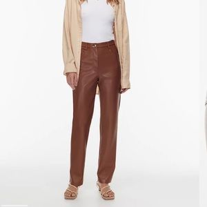 Aritzia Wilfred Melina Vegan Leather Pant Size 2 Mocha Sorbet